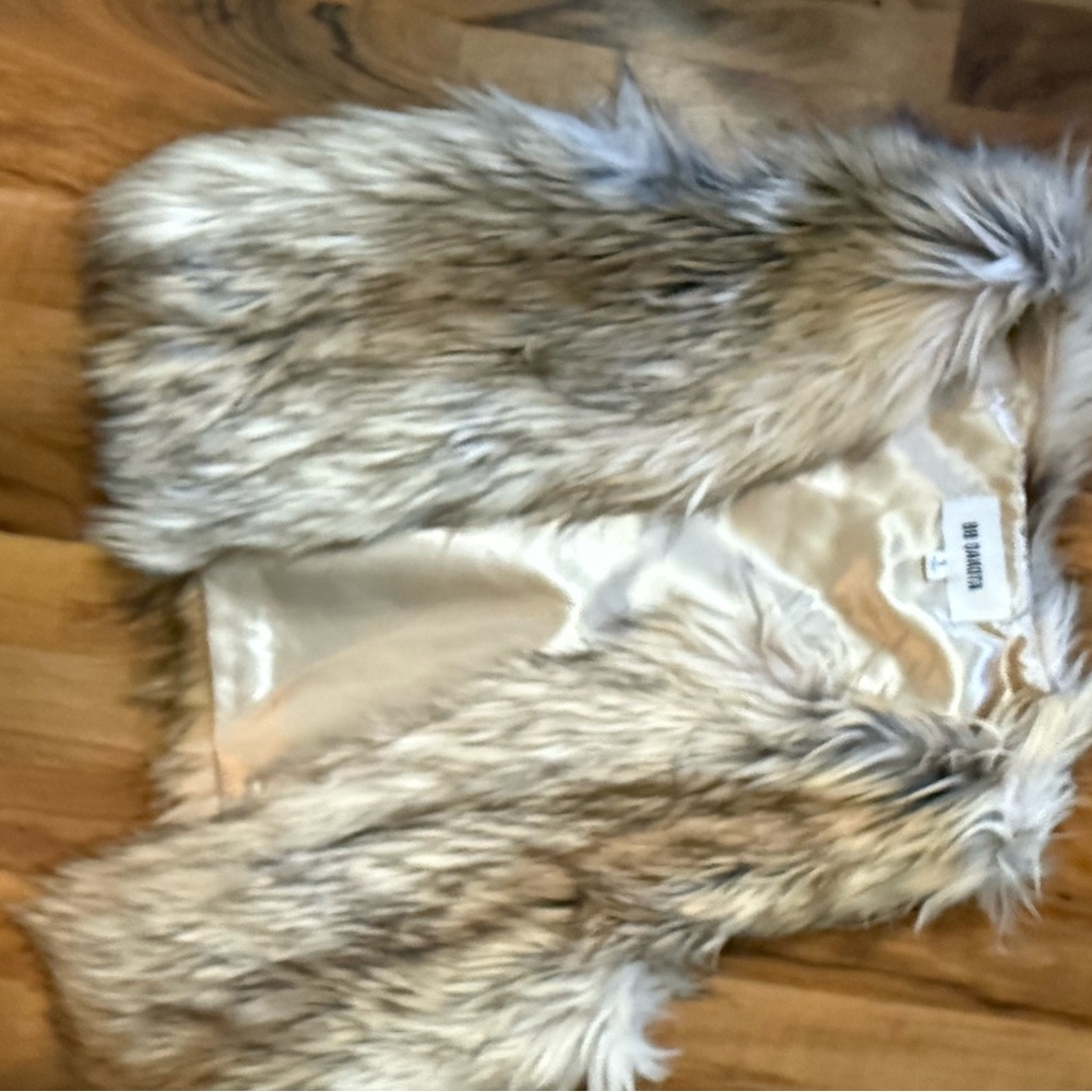 BB Dakota Kids Faux Fur Vest - Tan and Cream